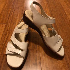 SAS Leather Three Strap Slingback Wedge Sandal  8M